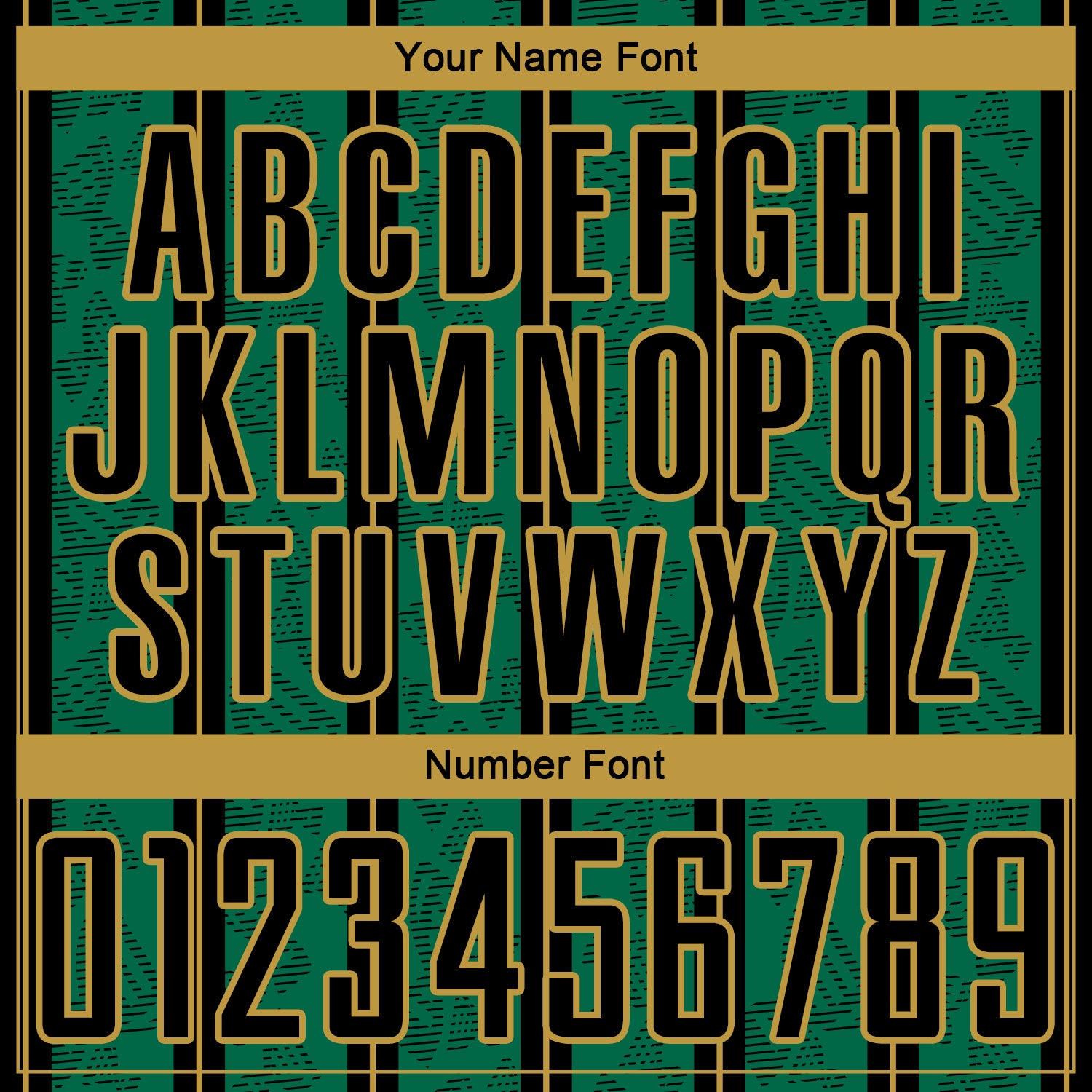 Custom Kelly Green Black-Old Gold Stripe Line Sublimation Soccer Uniform Jersey