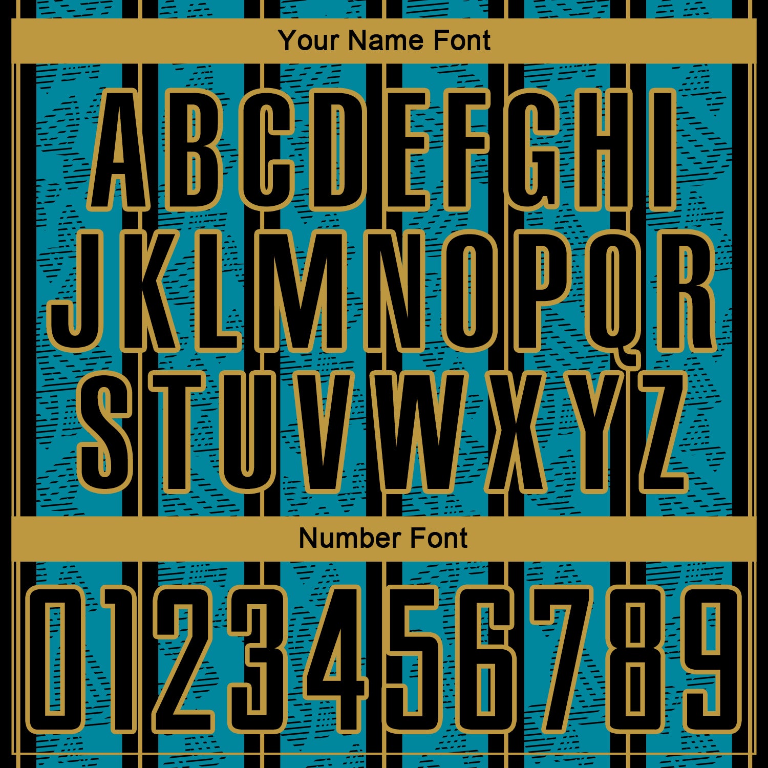 Custom Teal Black-Old Gold Stripe Line Sublimation Soccer Uniform Jersey