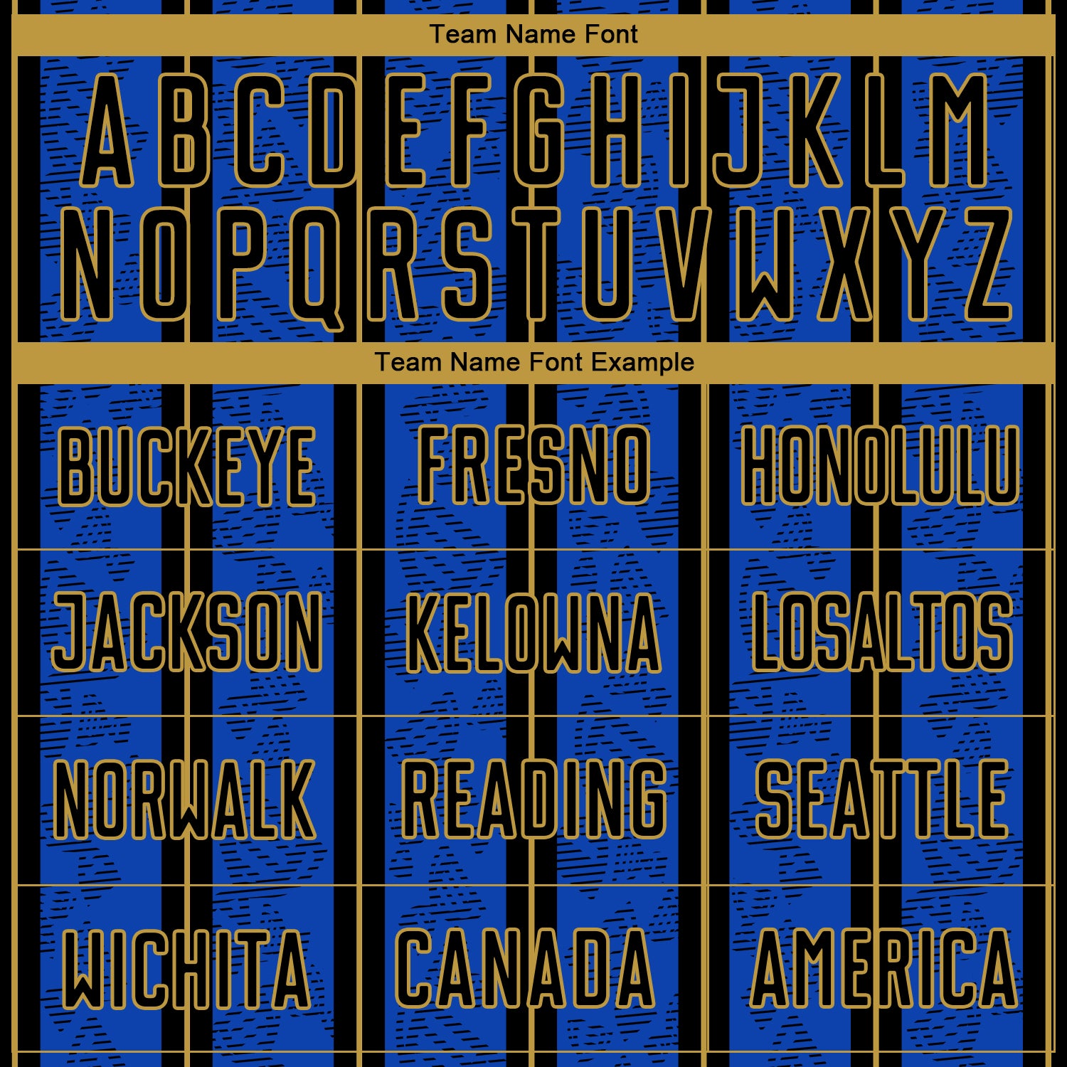 Custom Thunder Blue Black-Old Gold Stripe Line Sublimation Soccer Uniform Jersey