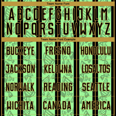 Custom Pea Green Black-Old Gold Stripe Line Sublimation Soccer Uniform Jersey