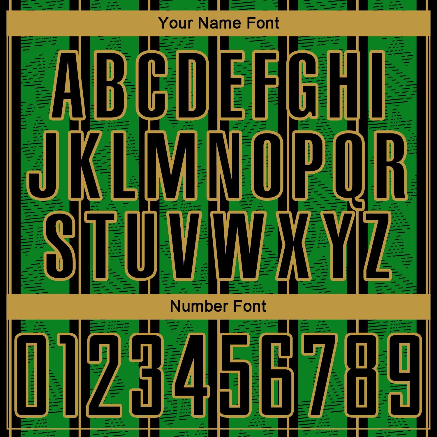 Custom Grass Green Black-Old Gold Stripe Line Sublimation Soccer Uniform Jersey