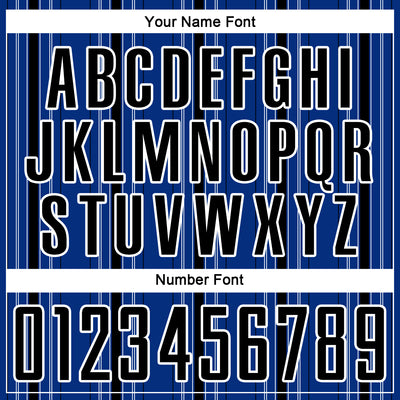 Custom Royal Black-White Stripe Sublimation Soccer Uniform Jersey