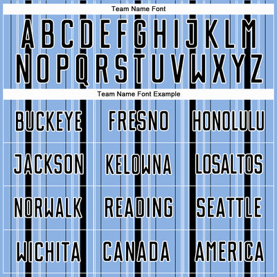 Custom Light Blue Black-White Stripe Sublimation Soccer Uniform Jersey