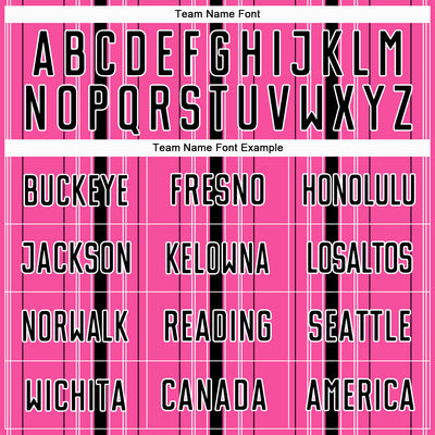 Custom Pink Black-White Stripe Sublimation Soccer Uniform Jersey