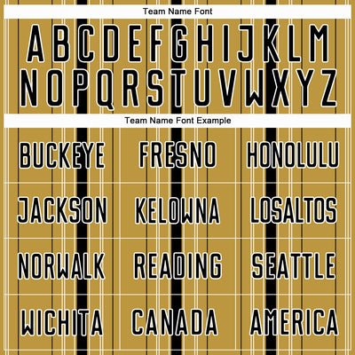 Custom Old Gold Black-White Stripe Sublimation Soccer Uniform Jersey