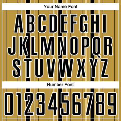 Custom Old Gold Black-White Stripe Sublimation Soccer Uniform Jersey