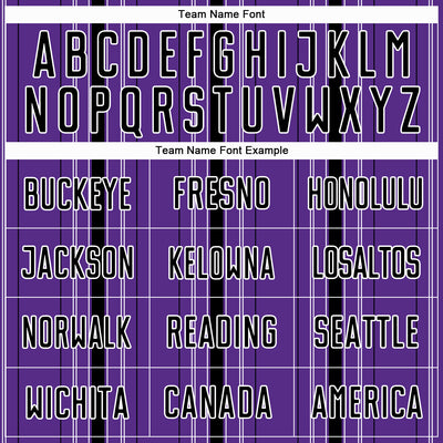 Custom Purple Black-White Stripe Sublimation Soccer Uniform Jersey