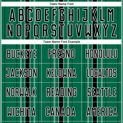 Custom Kelly Green Black-White Stripe Sublimation Soccer Uniform Jersey