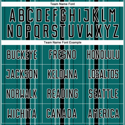 Custom Teal Black-White Stripe Sublimation Soccer Uniform Jersey