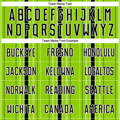 Custom Neon Green Black-White Stripe Sublimation Soccer Uniform Jersey