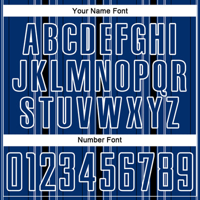 Custom Navy Black-White Stripe Sublimation Soccer Uniform Jersey