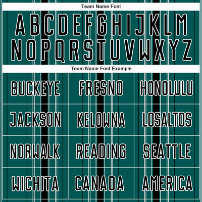 Custom Midnight Green Black-White Stripe Sublimation Soccer Uniform Jersey