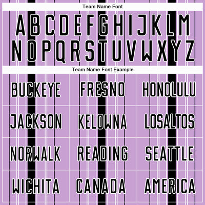 Custom Light Purple Black-White Stripe Sublimation Soccer Uniform Jersey