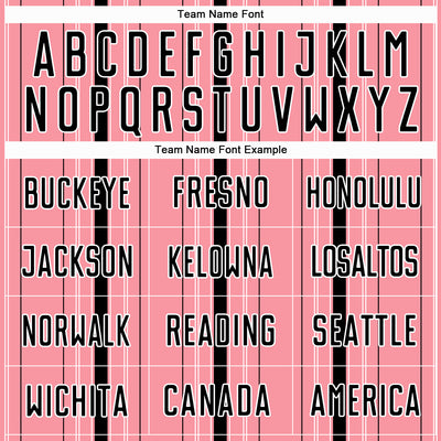 Custom Medium Pink Black-White Stripe Sublimation Soccer Uniform Jersey