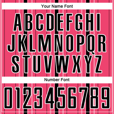 Custom Neon Pink Black-White Stripe Sublimation Soccer Uniform Jersey