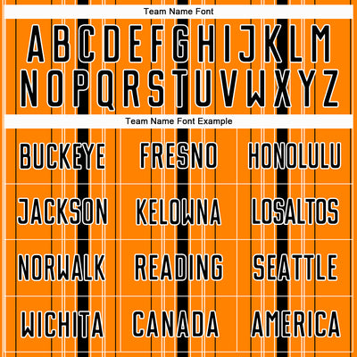 Custom Bay Orange Black-White Stripe Sublimation Soccer Uniform Jersey