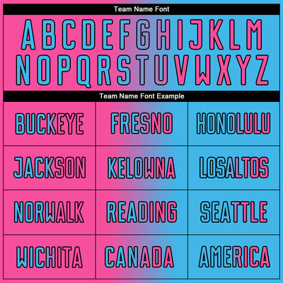 Custom Sky Blue Pink-Black Sublimation Gradient Fashion Soccer Uniform Jersey