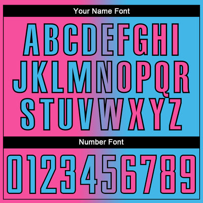 Custom Sky Blue Pink-Black Sublimation Gradient Fashion Soccer Uniform Jersey