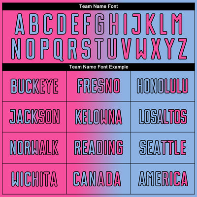 Custom Light Blue Pink-Black Sublimation Gradient Fashion Soccer Uniform Jersey