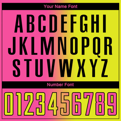 Custom Neon Yellow Pink-Black Sublimation Gradient Fashion Soccer Uniform Jersey