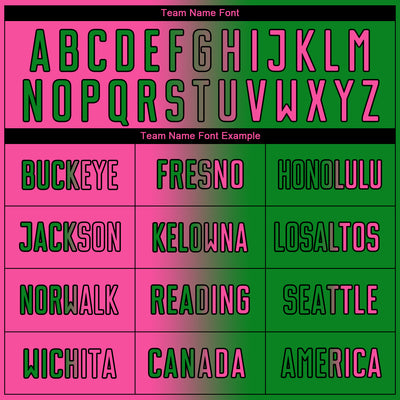 Custom Grass Green Pink-Black Sublimation Gradient Fashion Soccer Uniform Jersey