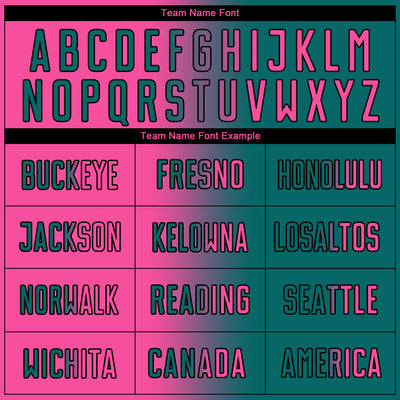 Custom Teal Pink-Black Sublimation Gradient Fashion Soccer Uniform Jersey