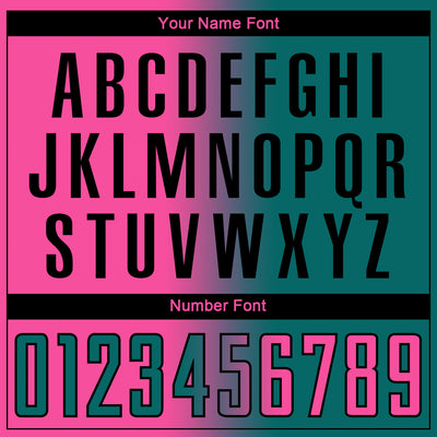 Custom Teal Pink-Black Sublimation Gradient Fashion Soccer Uniform Jersey