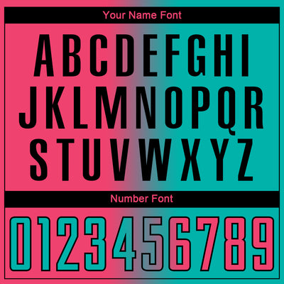 Custom Aqua Neon Pink-Black Sublimation Gradient Fashion Soccer Uniform Jersey