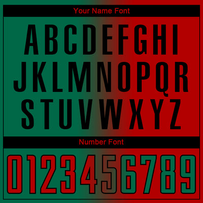 Custom Red Kelly Green-Black Sublimation Gradient Fashion Soccer Uniform Jersey