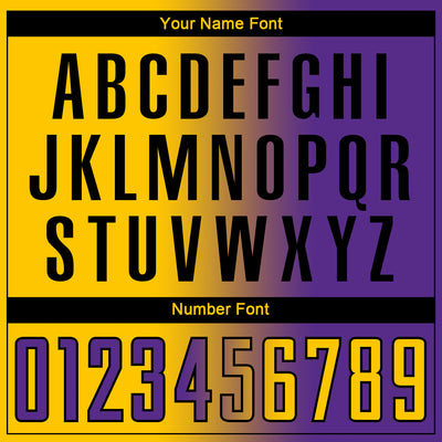 Custom Purple Yellow-Black Sublimation Gradient Fashion Soccer Uniform Jersey