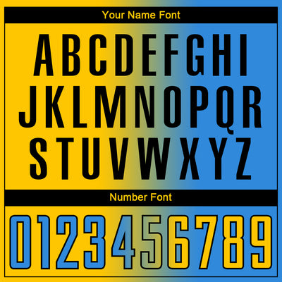 Custom Powder Blue Yellow-Black Sublimation Gradient Fashion Soccer Uniform Jersey