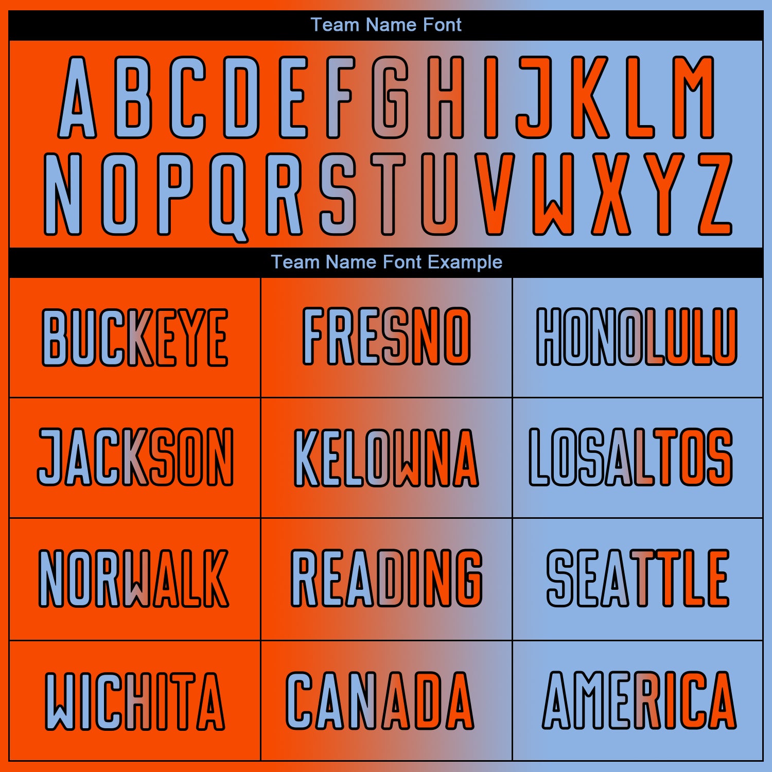 Custom Light Blue Orange-Black Sublimation Gradient Fashion Soccer Uniform Jersey