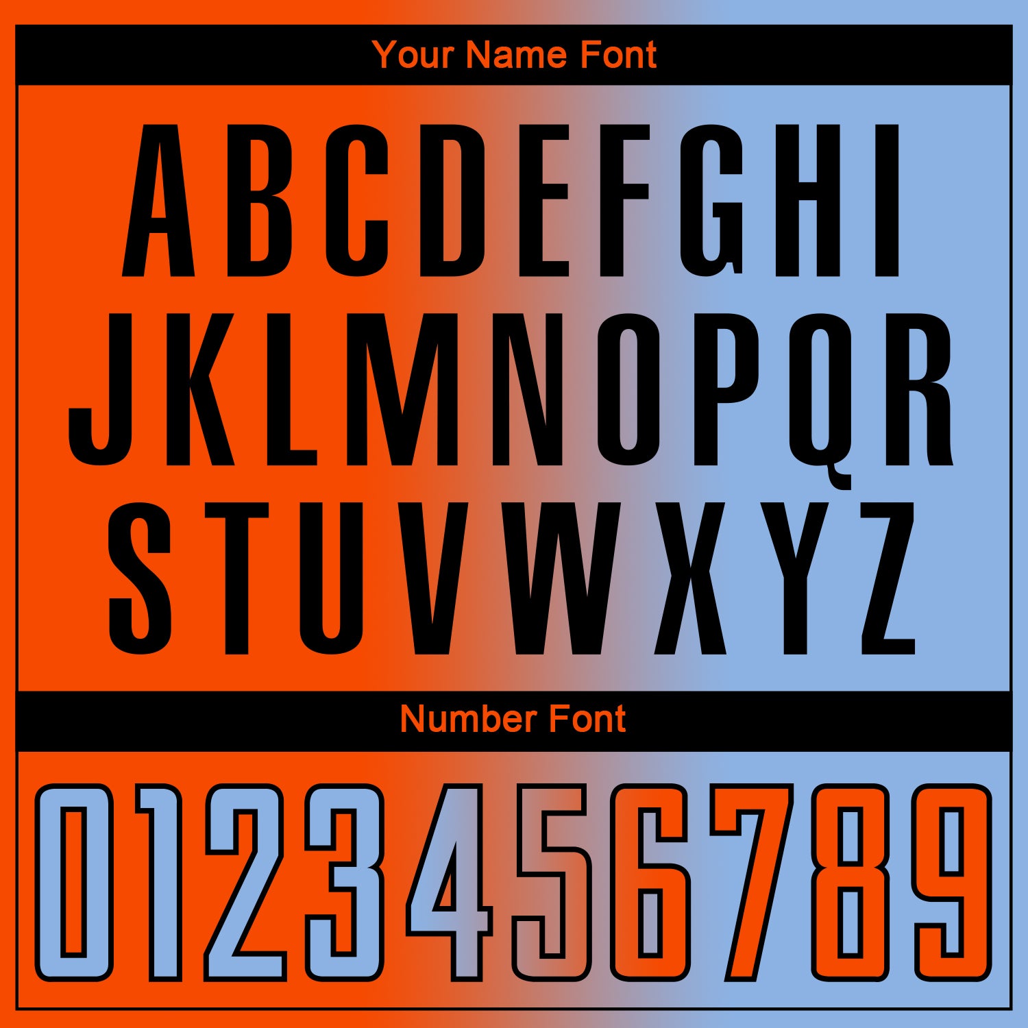 Custom Light Blue Orange-Black Sublimation Gradient Fashion Soccer Uniform Jersey