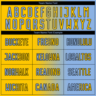 Custom Light Blue Yellow-Navy Sublimation Gradient Fashion Soccer Uniform Jersey