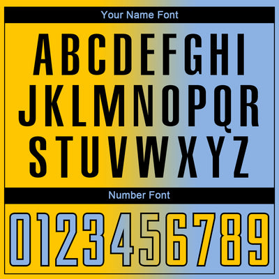 Custom Light Blue Yellow-Navy Sublimation Gradient Fashion Soccer Uniform Jersey