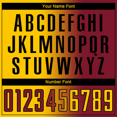 Custom Crimson Yellow-Black Sublimation Gradient Fashion Soccer Uniform Jersey