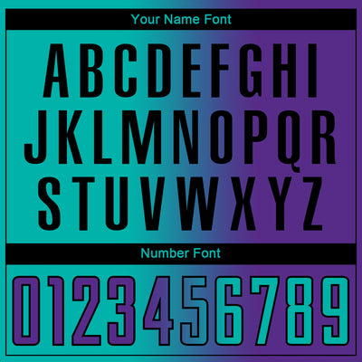 Custom Purple Aqua-Black Sublimation Gradient Fashion Soccer Uniform Jersey