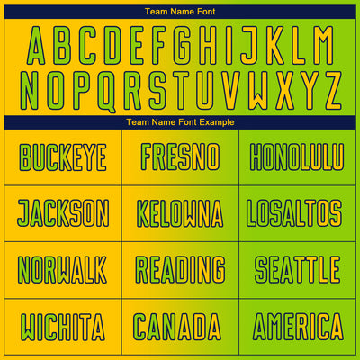 Custom Neon Green Yellow-Navy Sublimation Gradient Fashion Soccer Uniform Jersey