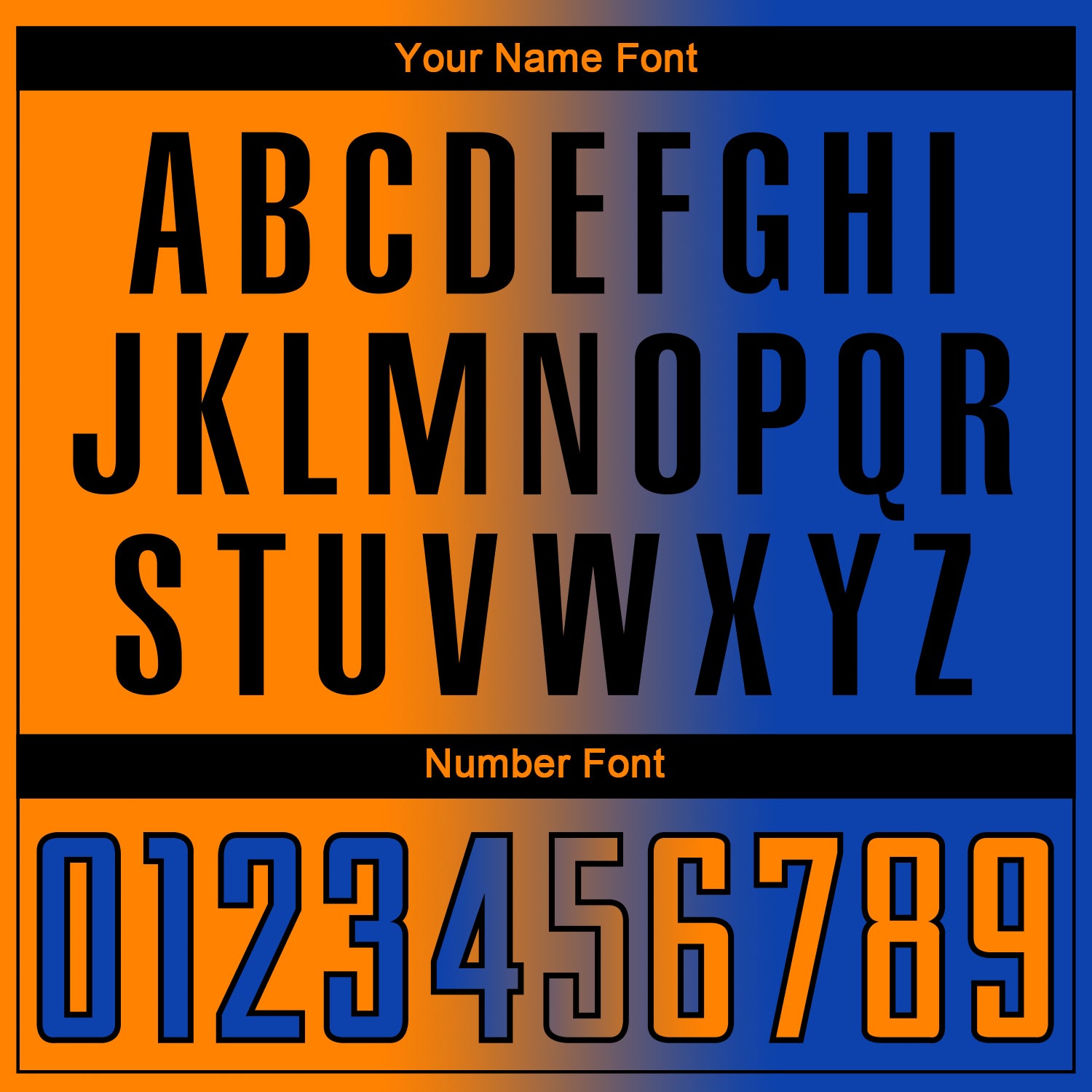 Custom Thunder Blue Bay Orange-Black Sublimation Gradient Fashion Soccer Uniform Jersey