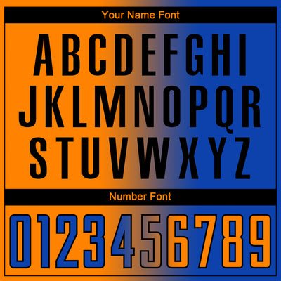 Custom Thunder Blue Bay Orange-Black Sublimation Gradient Fashion Soccer Uniform Jersey