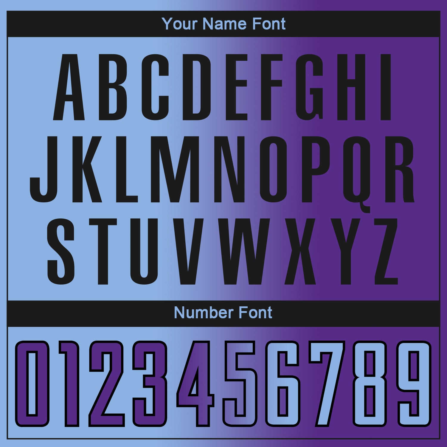 Custom Purple Light Blue-Black Sublimation Gradient Fashion Soccer Uniform Jersey