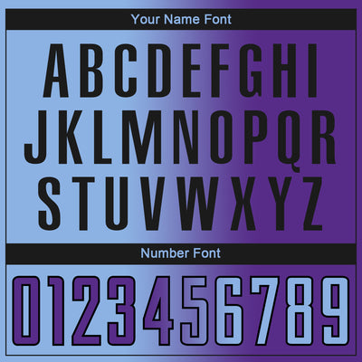 Custom Purple Light Blue-Black Sublimation Gradient Fashion Soccer Uniform Jersey