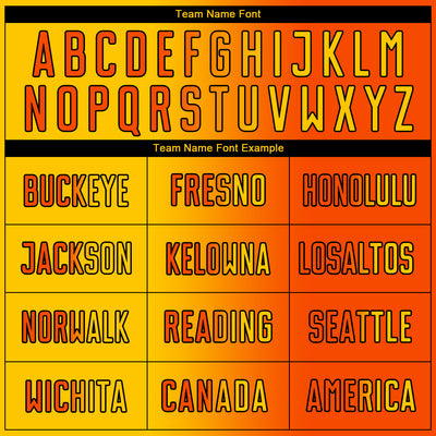 Custom Orange Yellow-Black Sublimation Gradient Fashion Soccer Uniform Jersey