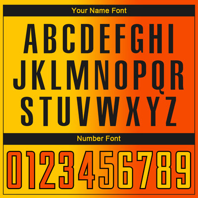 Custom Orange Yellow-Black Sublimation Gradient Fashion Soccer Uniform Jersey