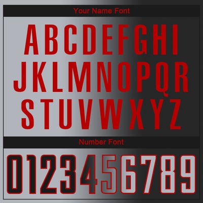 Custom Black Gray-Red Sublimation Gradient Fashion Soccer Uniform Jersey