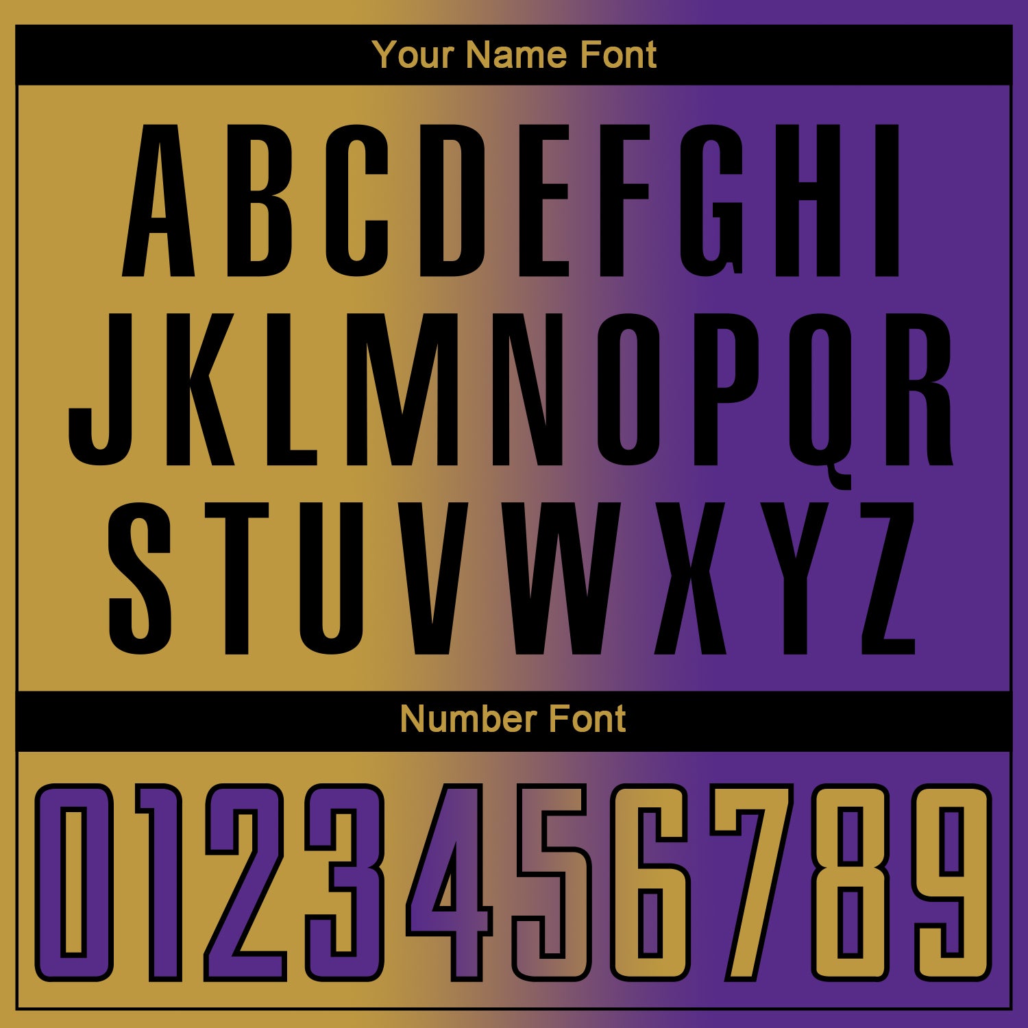 Custom Purple Old Gold-Black Sublimation Gradient Fashion Soccer Uniform Jersey