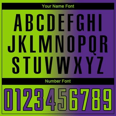 Custom Purple Neon Green-Black Sublimation Gradient Fashion Soccer Uniform Jersey