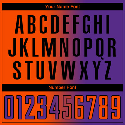 Custom Purple Orange-Black Sublimation Gradient Fashion Soccer Uniform Jersey