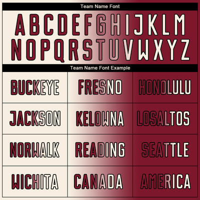 Custom Maroon Cream-Black Sublimation Gradient Fashion Soccer Uniform Jersey