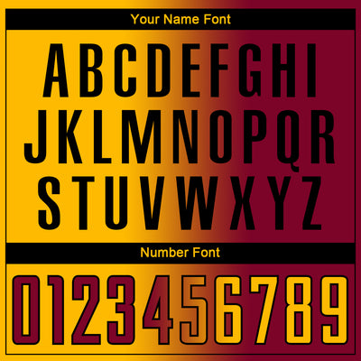 Custom Maroon Gold-Black Sublimation Gradient Fashion Soccer Uniform Jersey